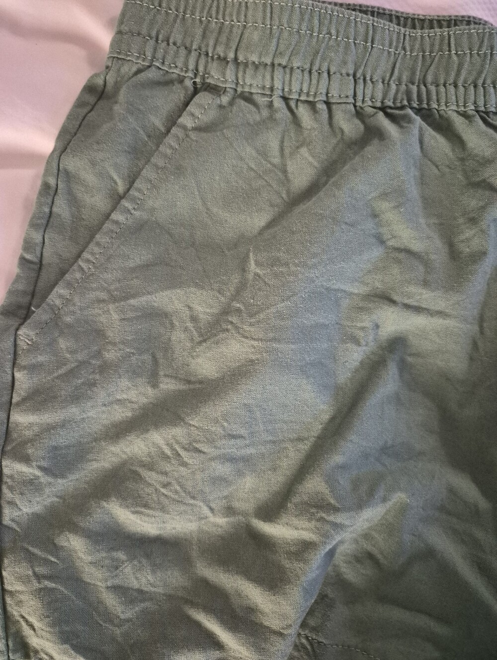 Serra Sage Green Athletic Linen-Blend Shorts - Picture 4 of 7